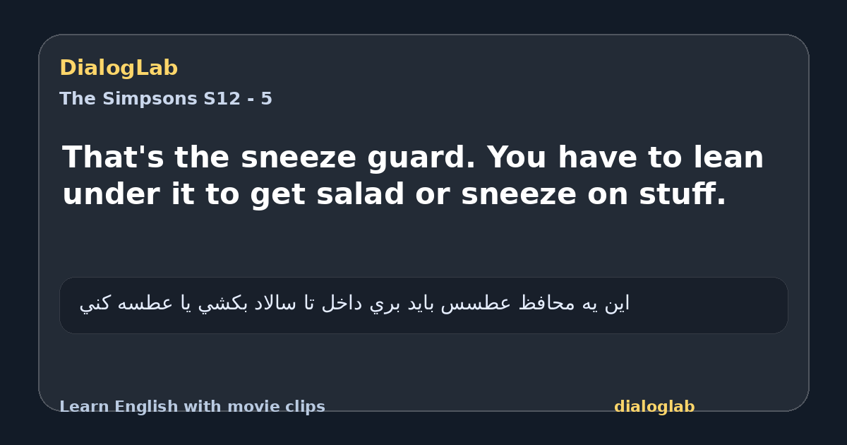 Share card for That's the sneeze guard. You have to lean under it to get salad or sneeze on stuff.