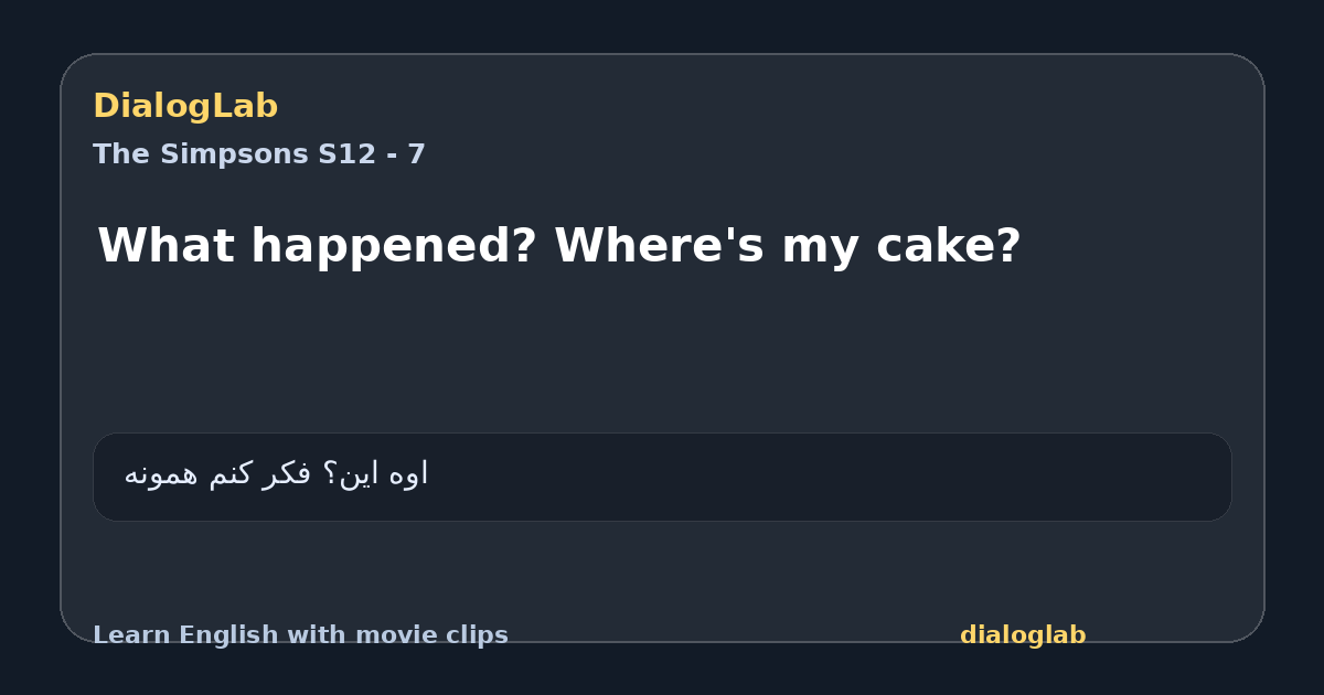 Share card for What happened? Where's my cake?