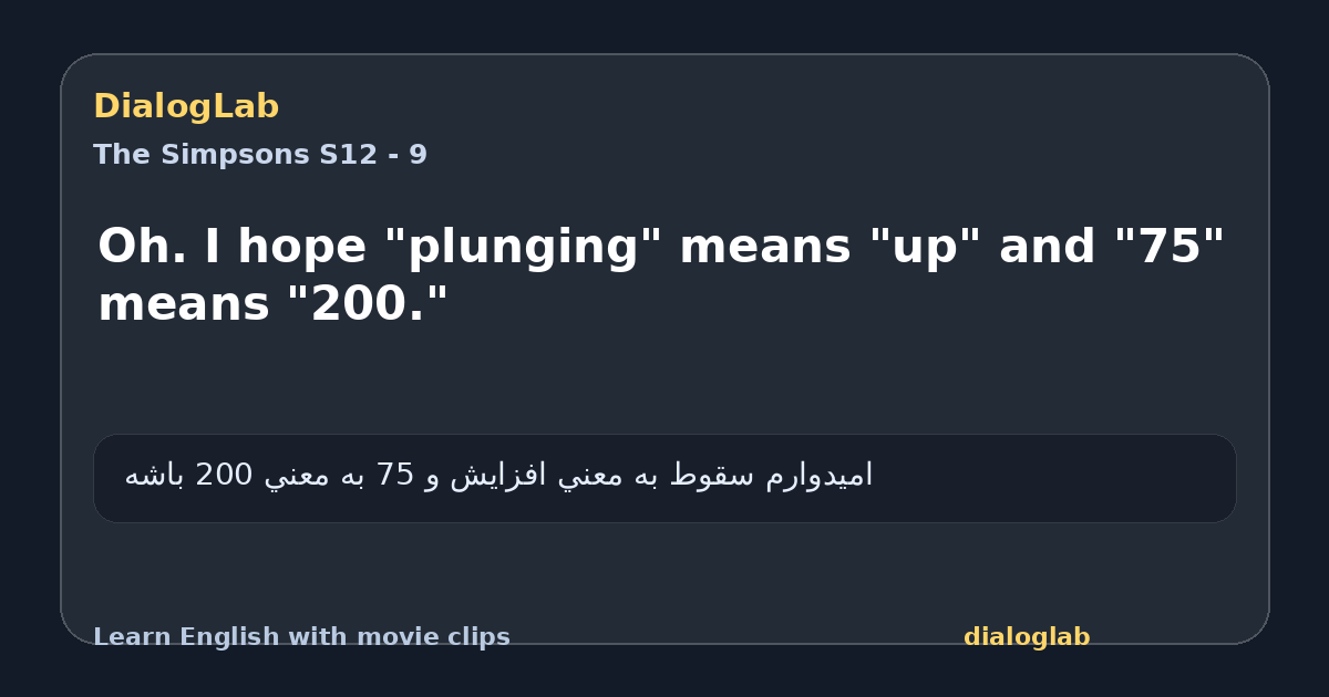 Share card for Oh. I hope "plunging" means "up" and "75" means "200."