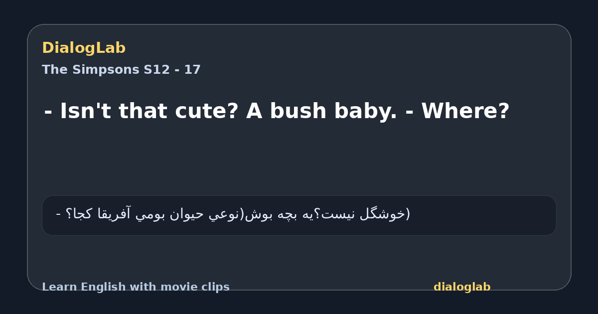 Share card for - Isn't that cute? A bush baby. - Where?
