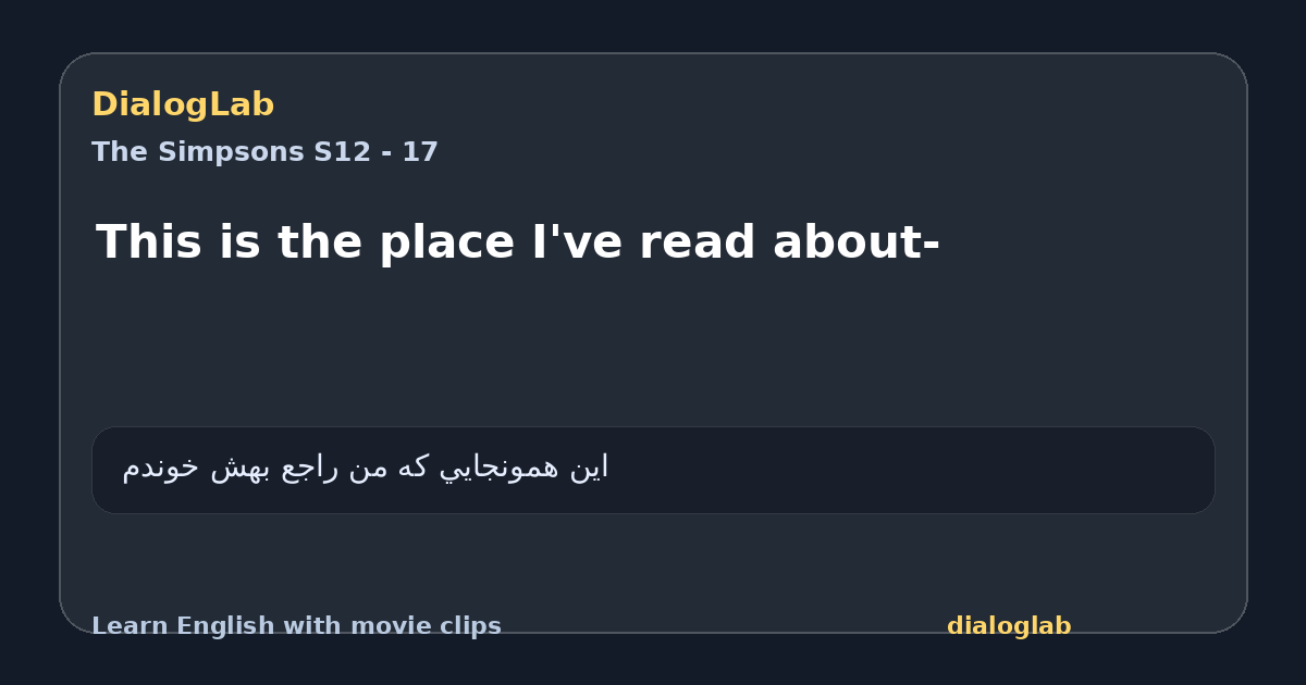 Share card for This is the place I've read about-