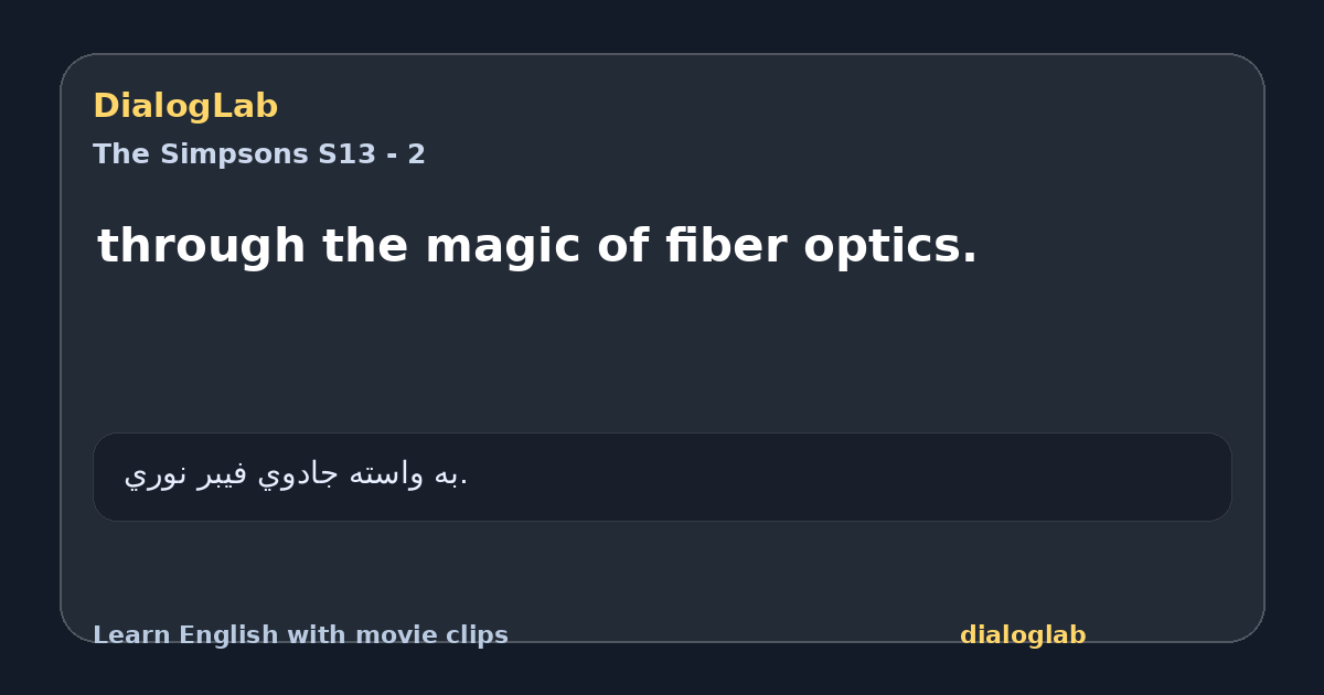 Share card for through the magic of fiber optics.
