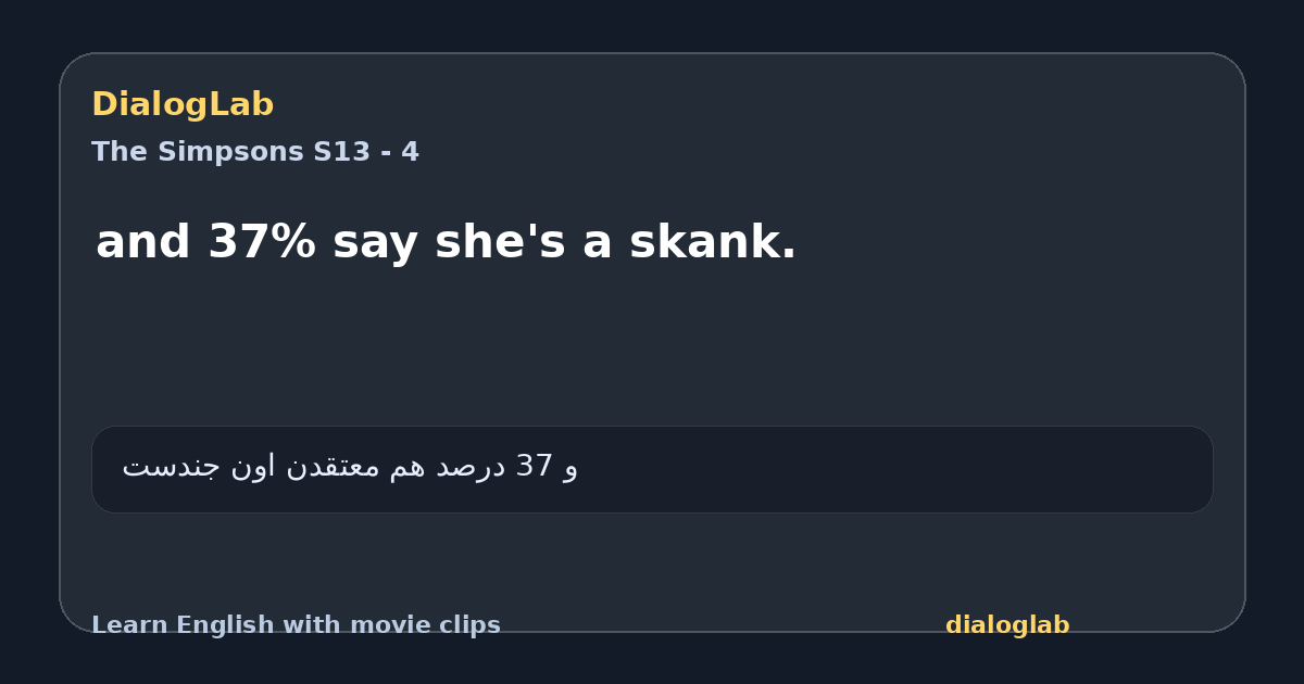 Share card for and 37% say she's a skank.