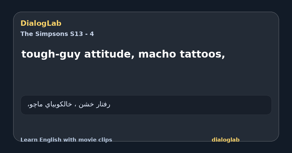 Share card for tough-guy attitude, macho tattoos,