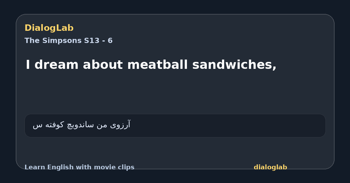 Share card for I dream about meatball sandwiches,