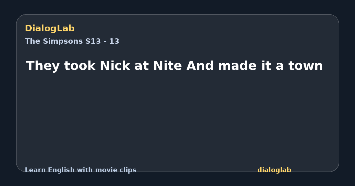 Share card for They took Nick at Nite And made it a town