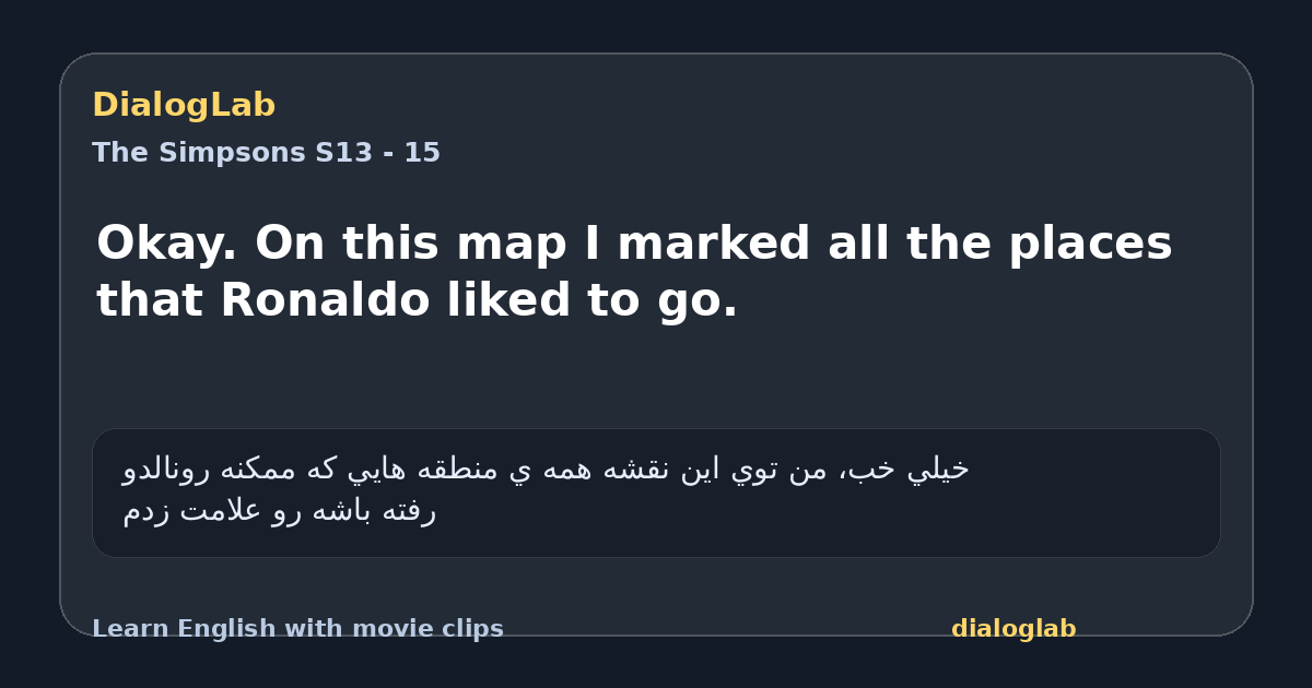 Share card for Okay. On this map I marked all the places that Ronaldo liked to go.