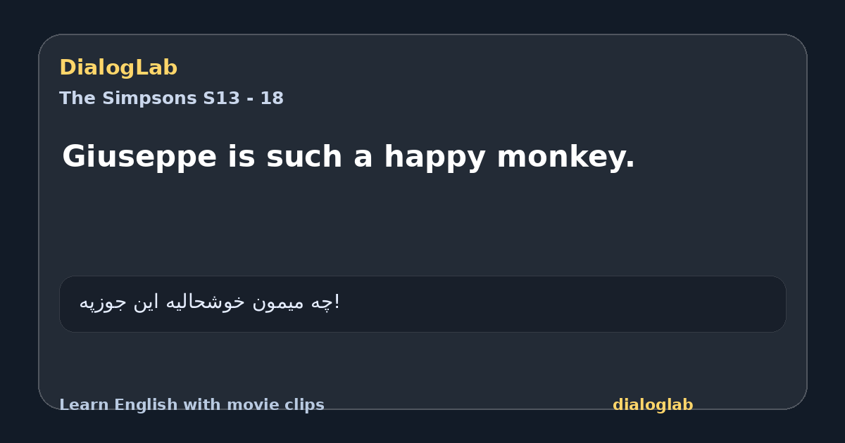 Share card for Giuseppe is such a happy monkey.