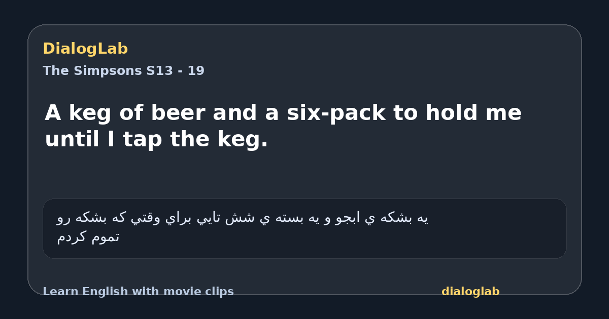 Share card for A keg of beer and a six-pack to hold me until I tap the keg.