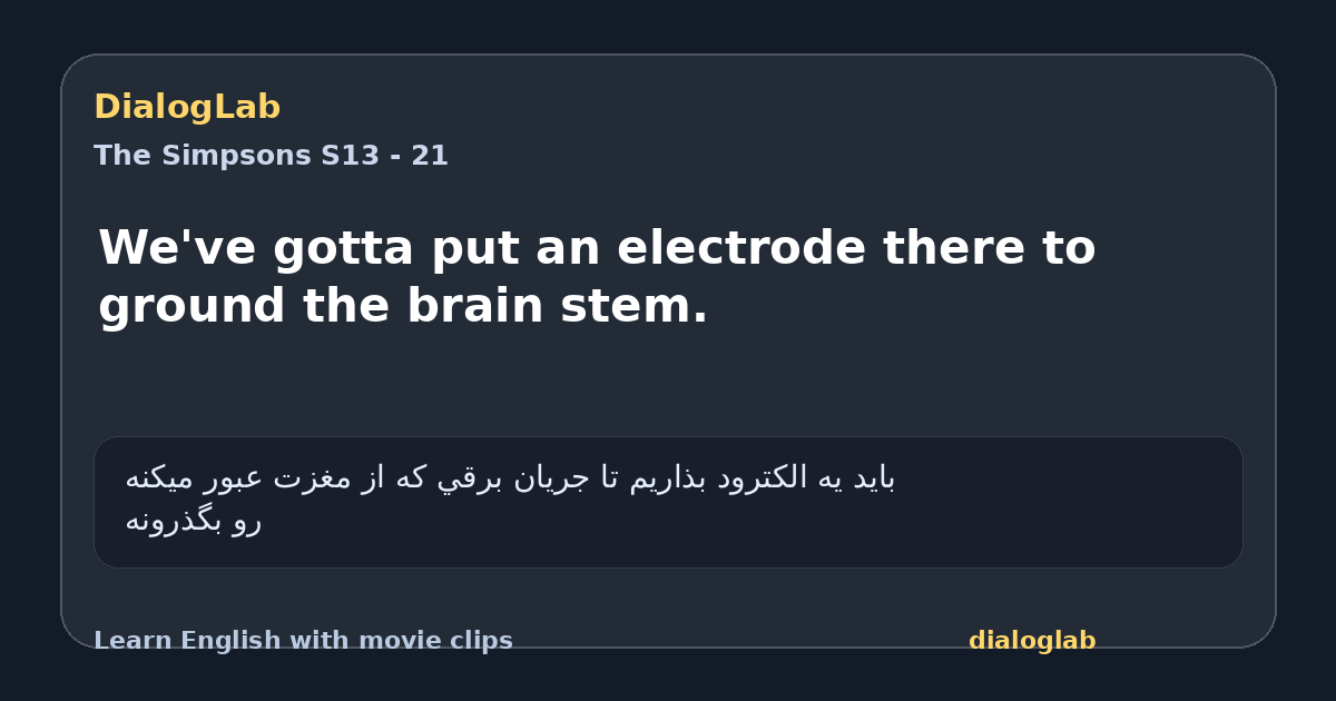 Share card for We've gotta put an electrode there to ground the brain stem.