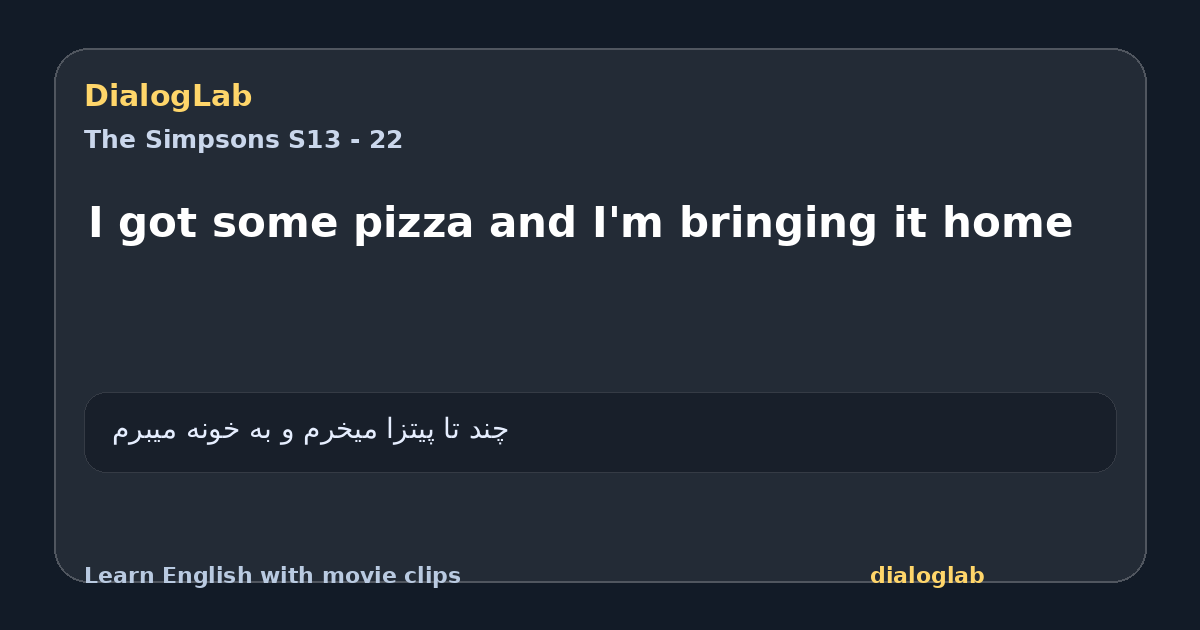 Share card for I got some pizza and I'm bringing it home
