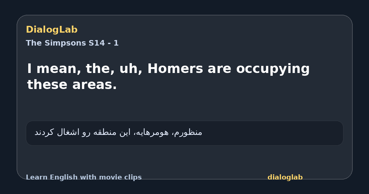 Share card for I mean, the, uh, Homers are occupying these areas.