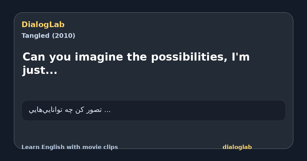 Share card for Can you imagine the possibilities, I'm just...