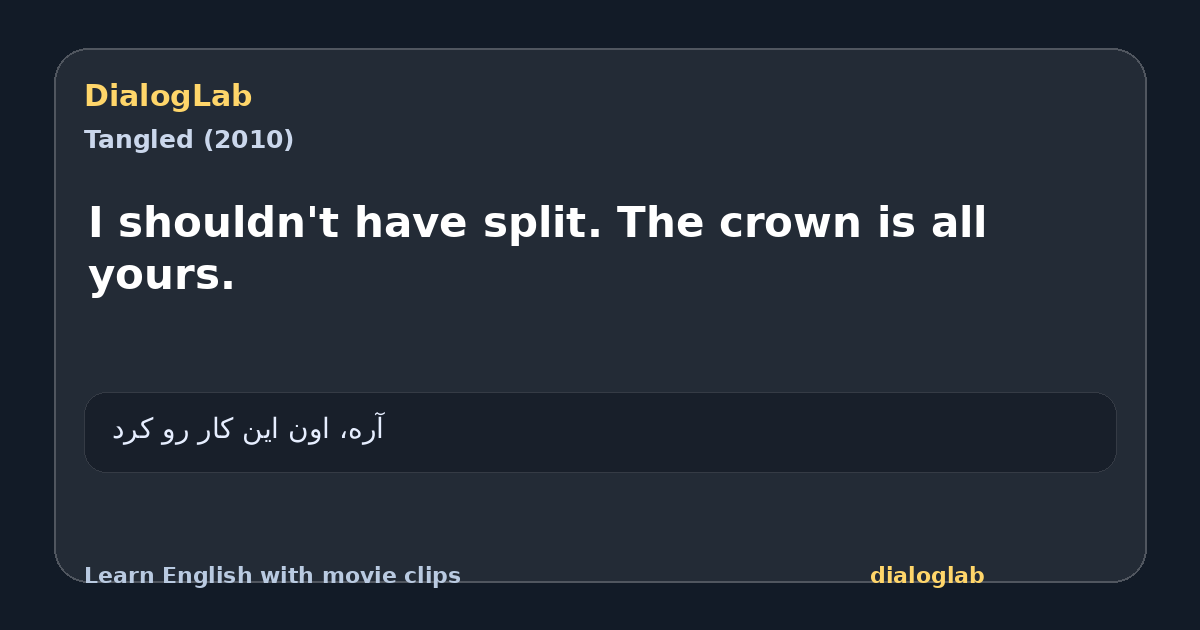 Share card for I shouldn't have split. The crown is all yours.