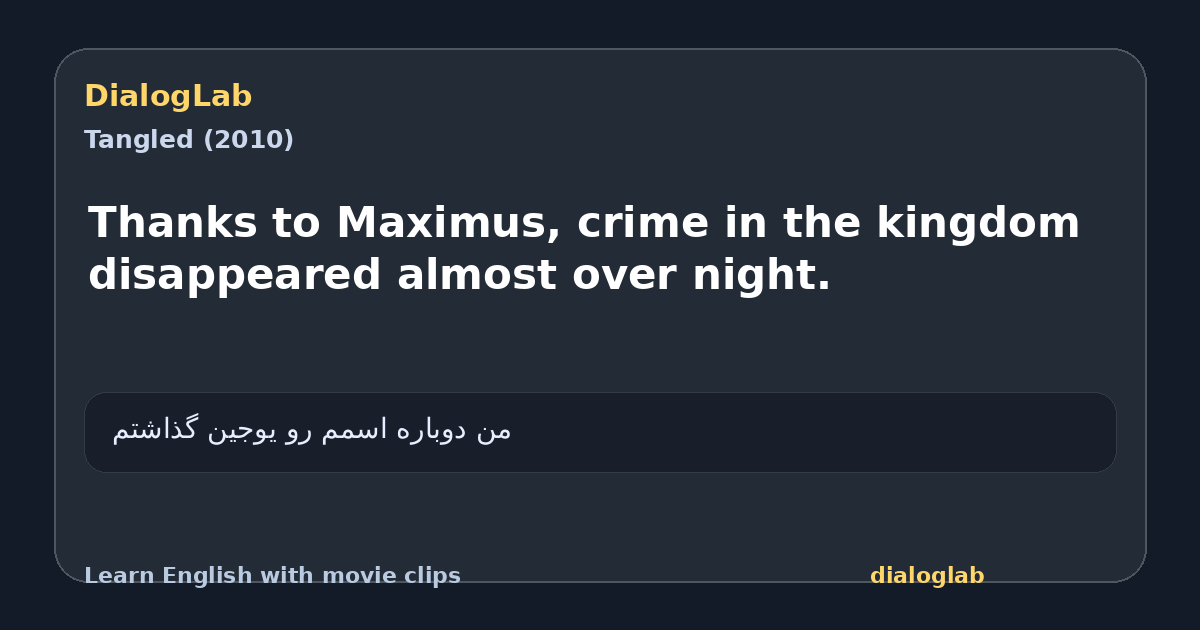 Share card for Thanks to Maximus, crime in the kingdom disappeared almost over night.
