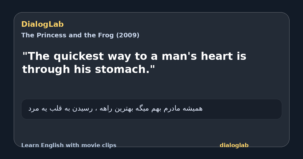 Share card for "The quickest way to a man's heart is through his stomach."