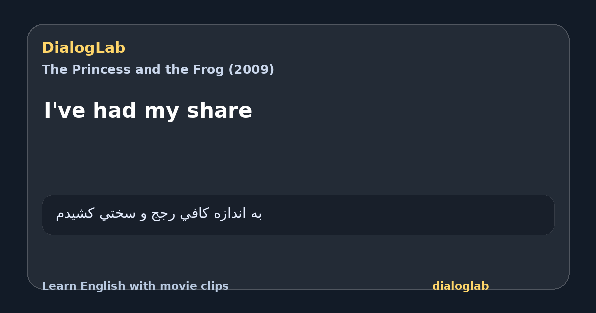 Share card for I've had my share