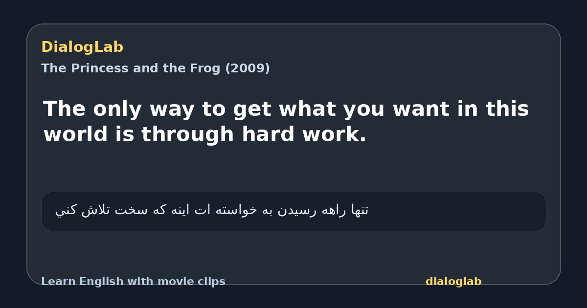 Share card for The only way to get what you want in this world is through hard work.