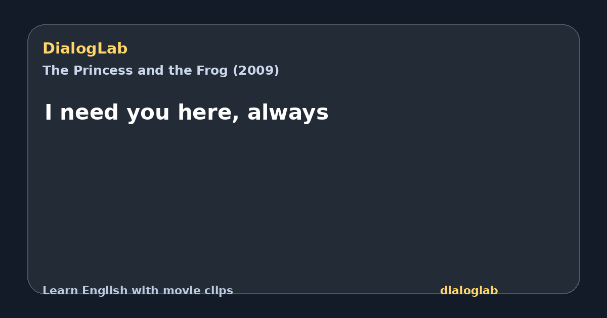 Share card for I need you here, always