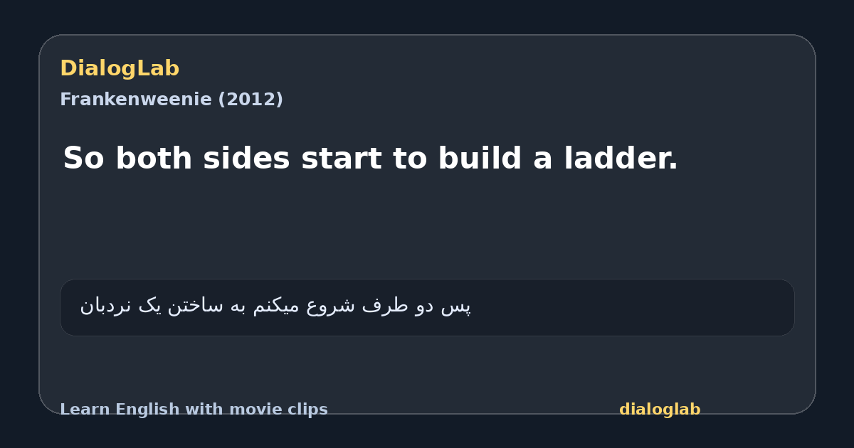 Share card for So both sides start to build a ladder.