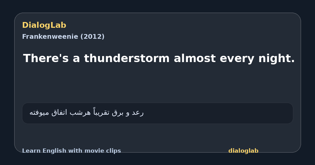 Share card for There's a thunderstorm almost every night.