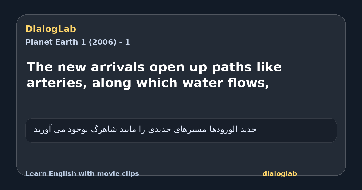 Share card for The new arrivals open up paths like arteries, along which water flows,