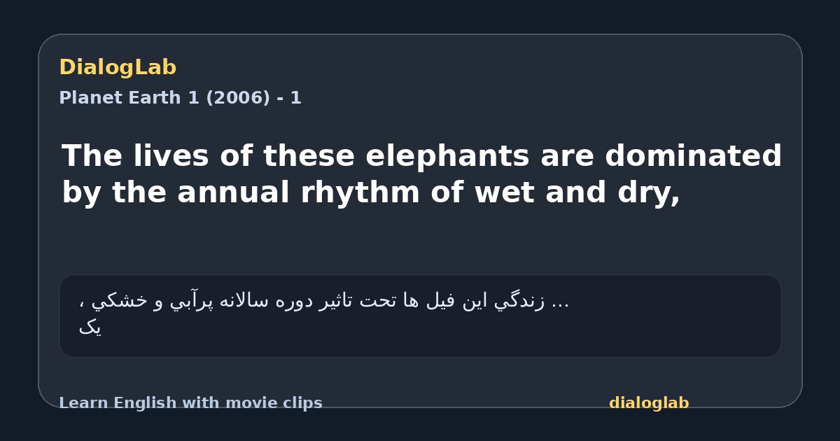 Share card for The lives of these elephants are dominated by the annual rhythm of wet and dry,