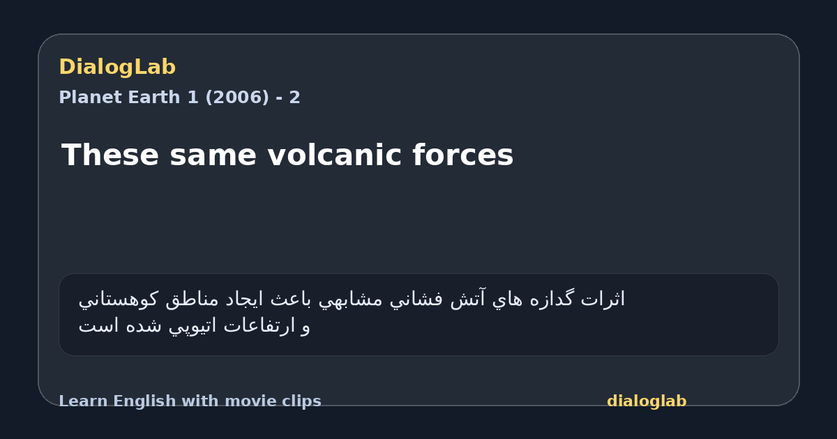 Share card for These same volcanic forces