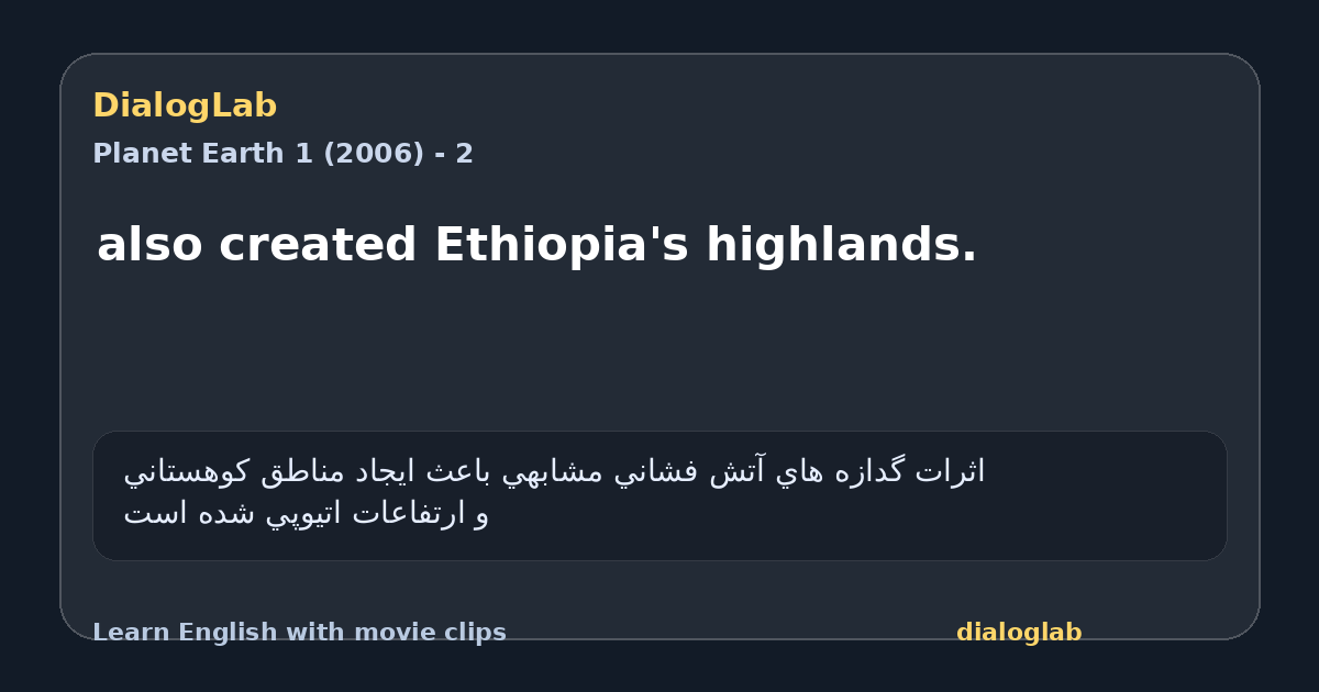 Share card for also created Ethiopia's highlands.