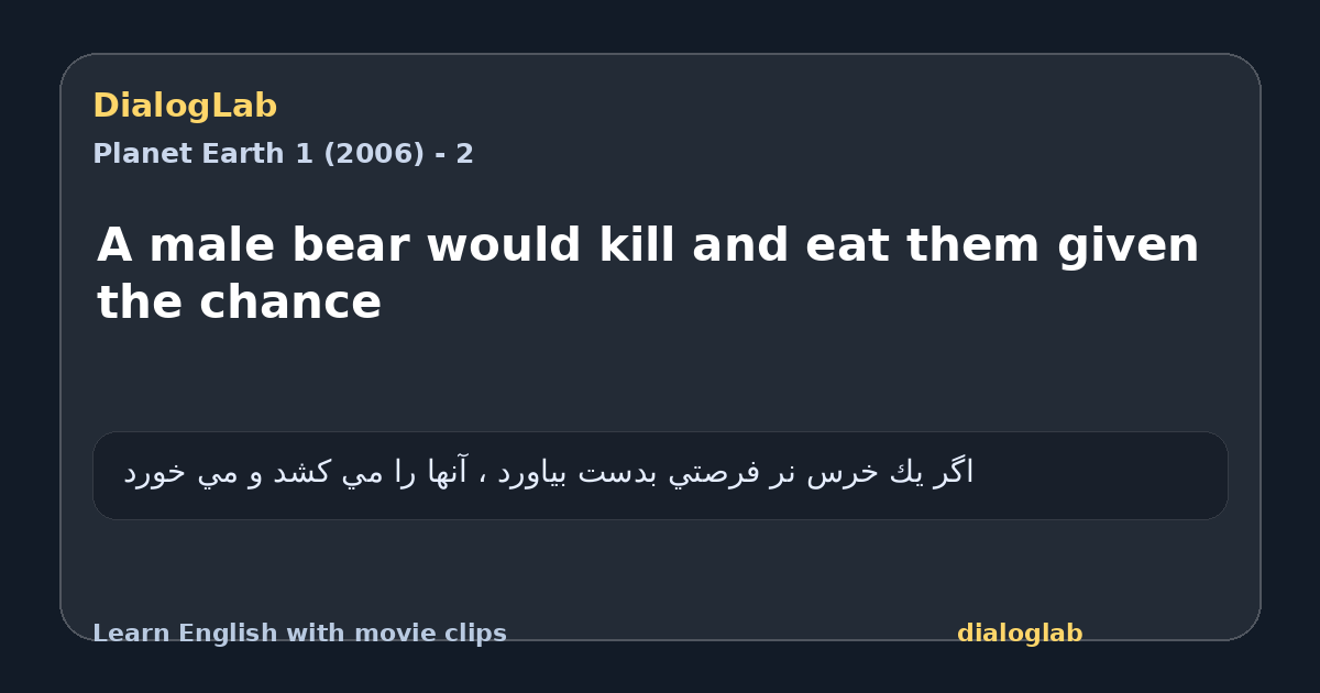 Share card for A male bear would kill and eat them given the chance