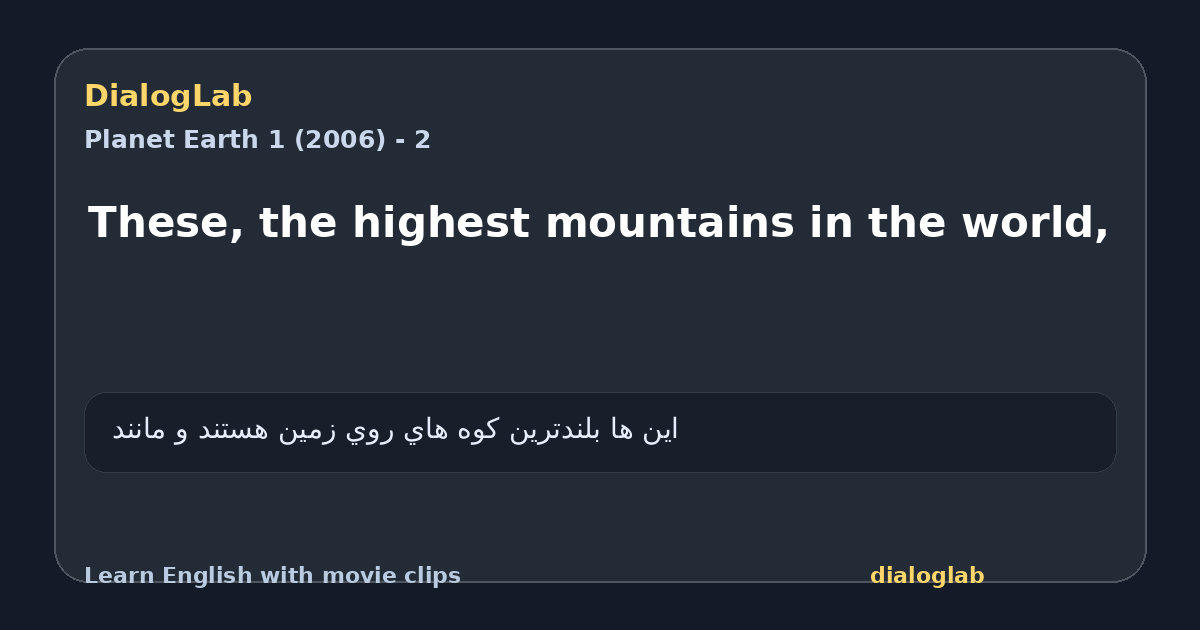 Share card for These, the highest mountains in the world,