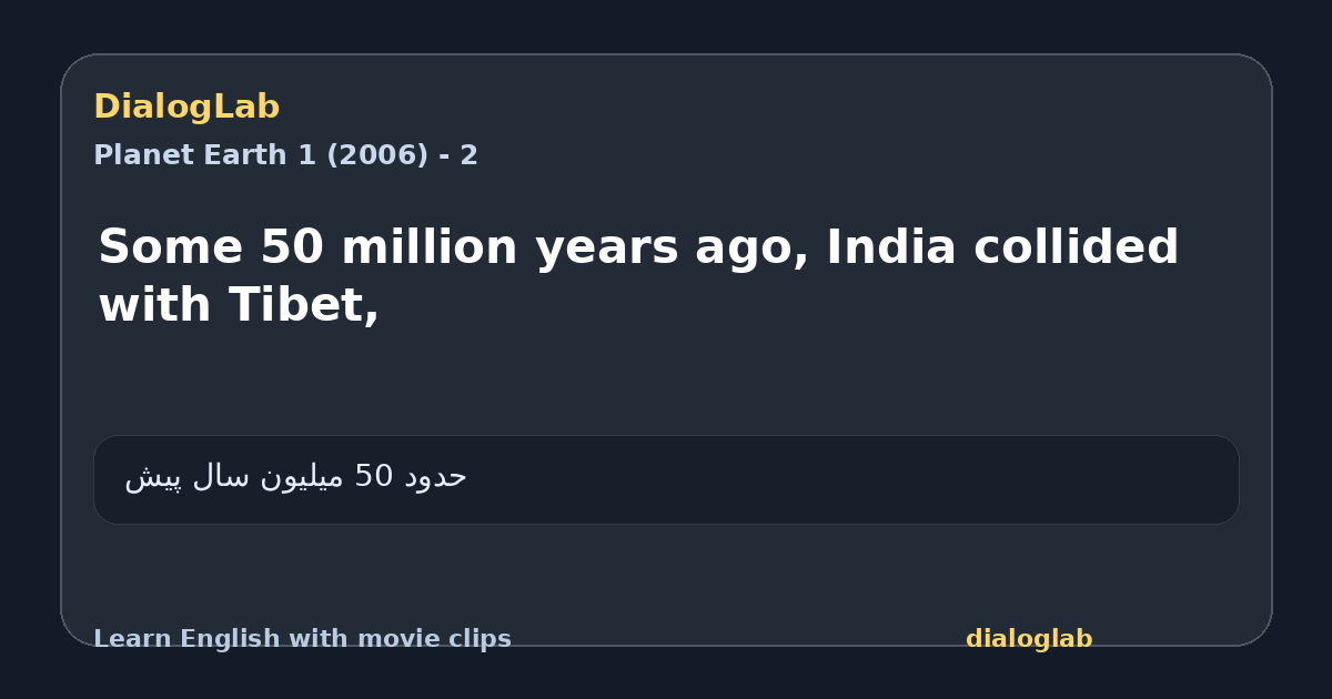 Share card for Some 50 million years ago, India collided with Tibet,