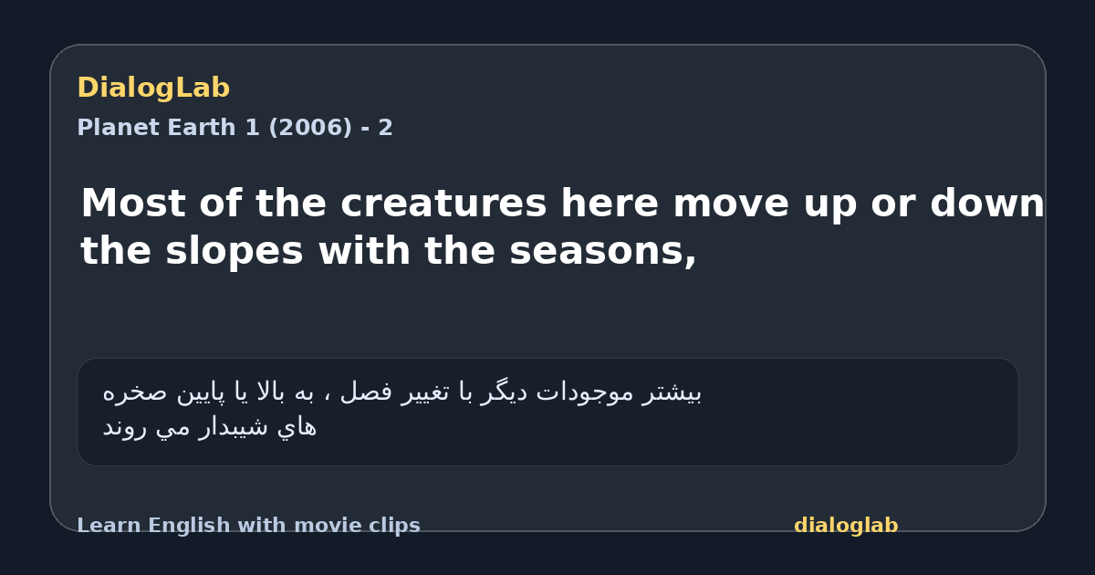 Share card for Most of the creatures here move up or down the slopes with the seasons,