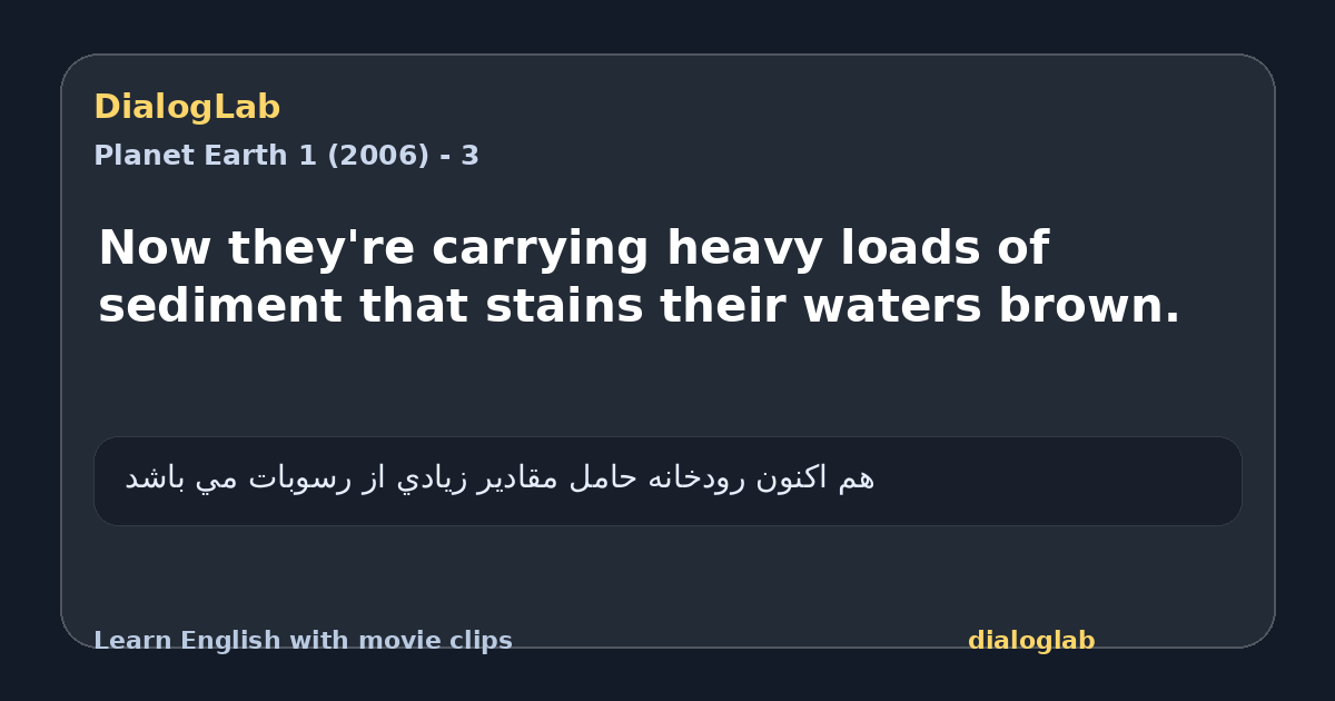 Share card for Now they're carrying heavy loads of sediment that stains their waters brown.