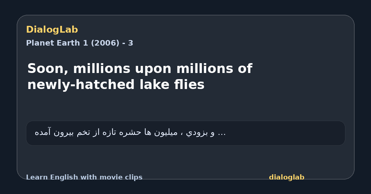 Share card for Soon, millions upon millions of newly-hatched lake flies