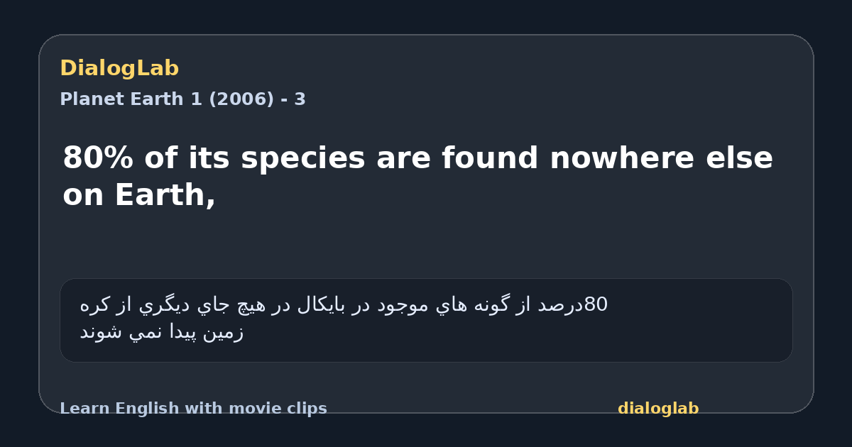 Share card for 80% of its species are found nowhere else on Earth,
