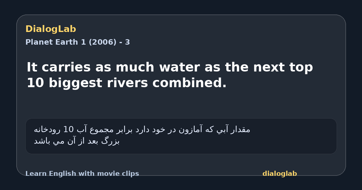 Share card for It carries as much water as the next top 10 biggest rivers combined.