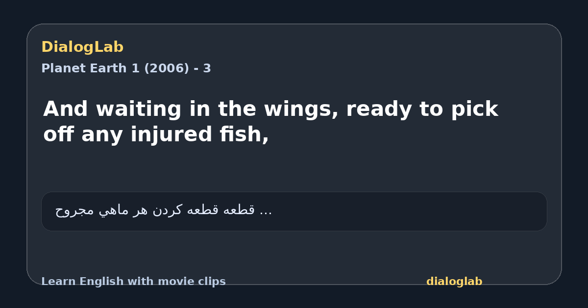 Share card for And waiting in the wings, ready to pick off any injured fish,