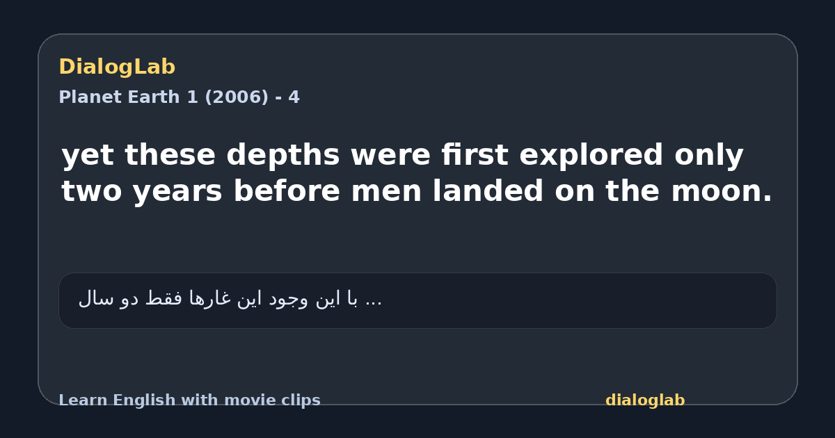Share card for yet these depths were first explored only two years before men landed on the moon.