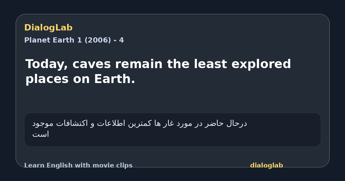 Share card for Today, caves remain the least explored places on Earth.