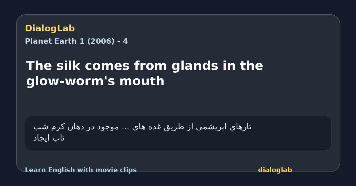 Share card for The silk comes from glands in the glow-worm's mouth