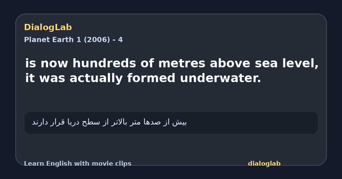 Share card for is now hundreds of metres above sea level, it was actually formed underwater.