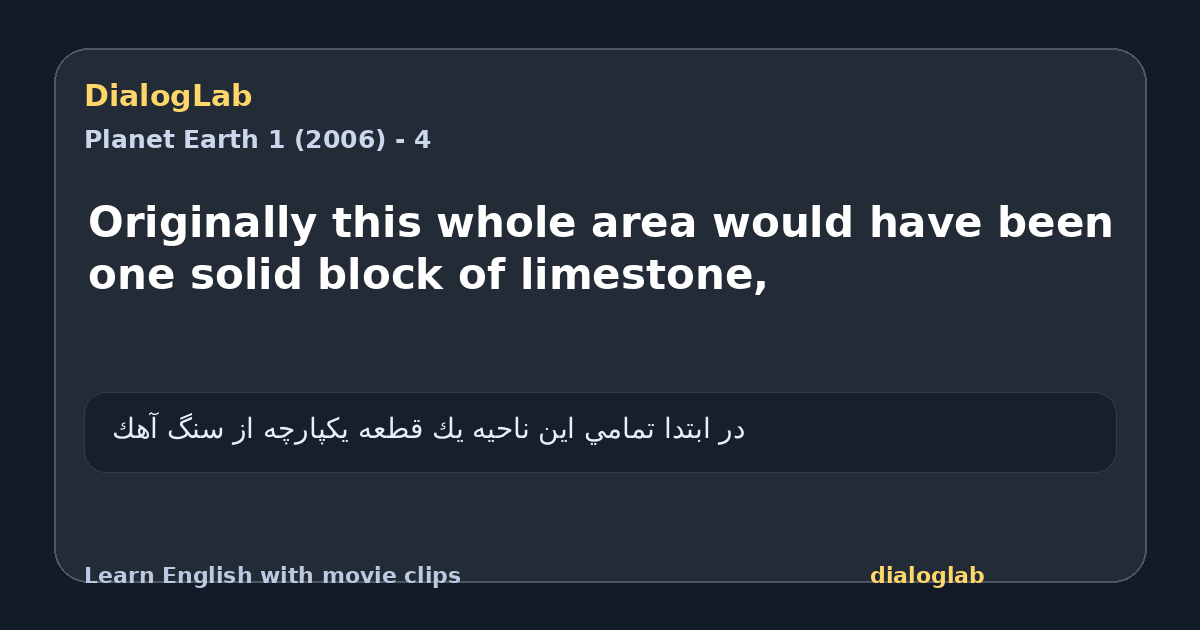 Share card for Originally this whole area would have been one solid block of limestone,