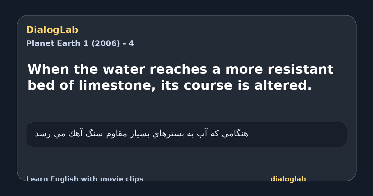 Share card for When the water reaches a more resistant bed of limestone, its course is altered.