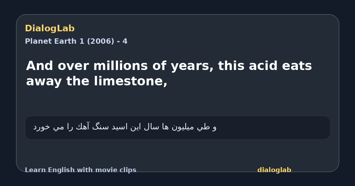 Share card for And over millions of years, this acid eats away the limestone,