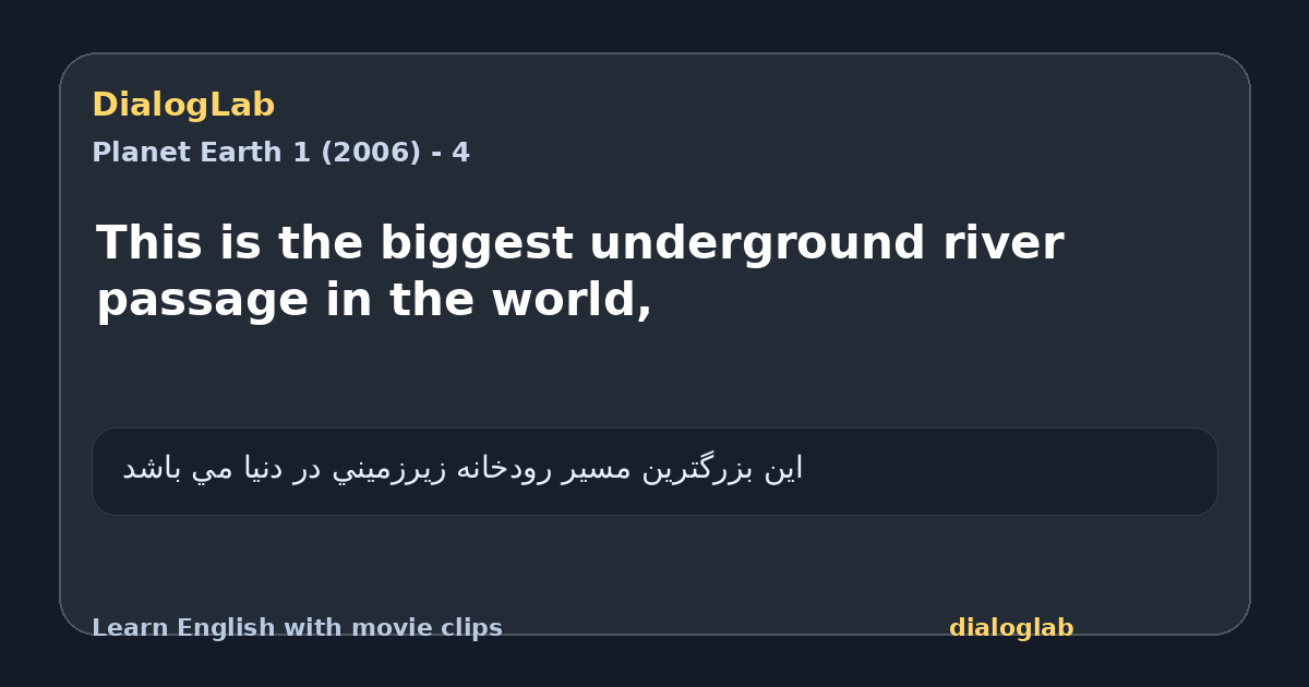 Share card for This is the biggest underground river passage in the world,