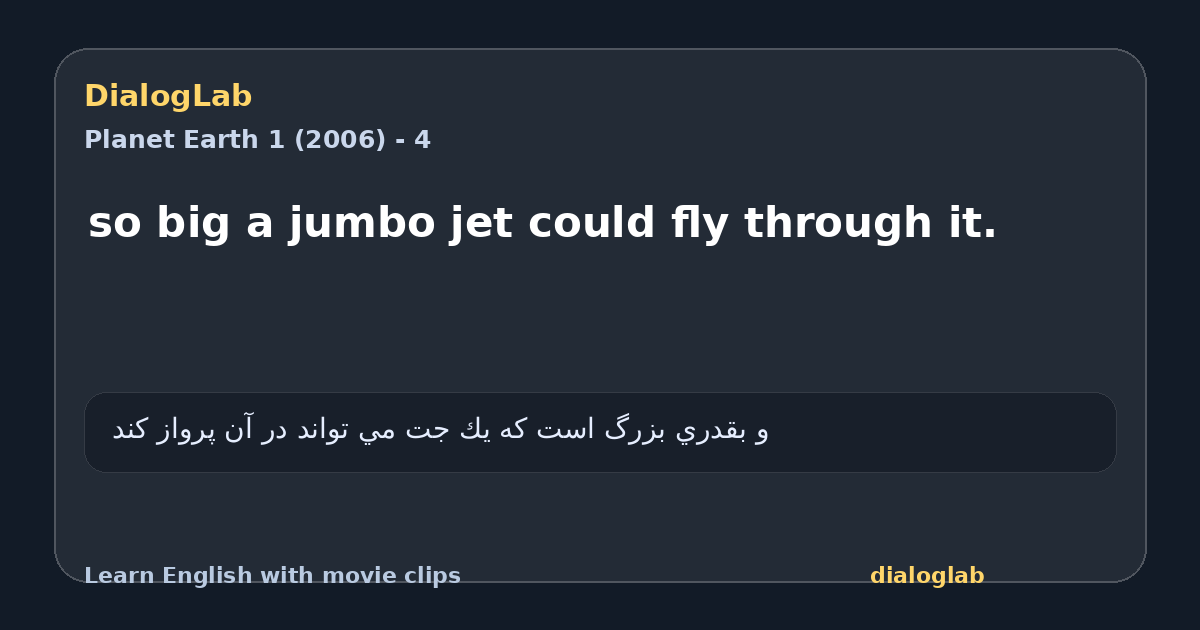 Share card for so big a jumbo jet could fly through it.