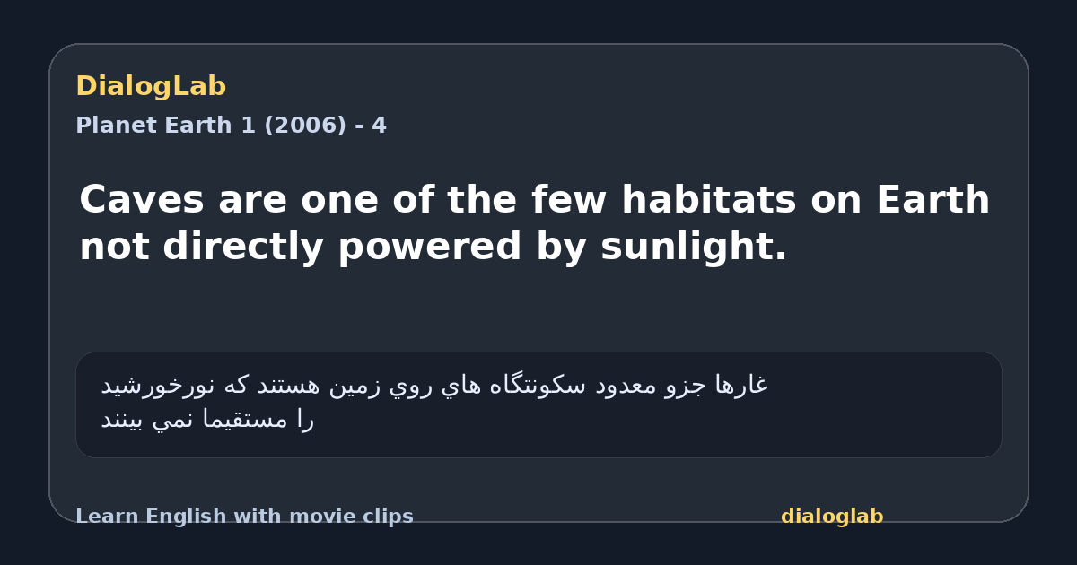 Share card for Caves are one of the few habitats on Earth not directly powered by sunlight.