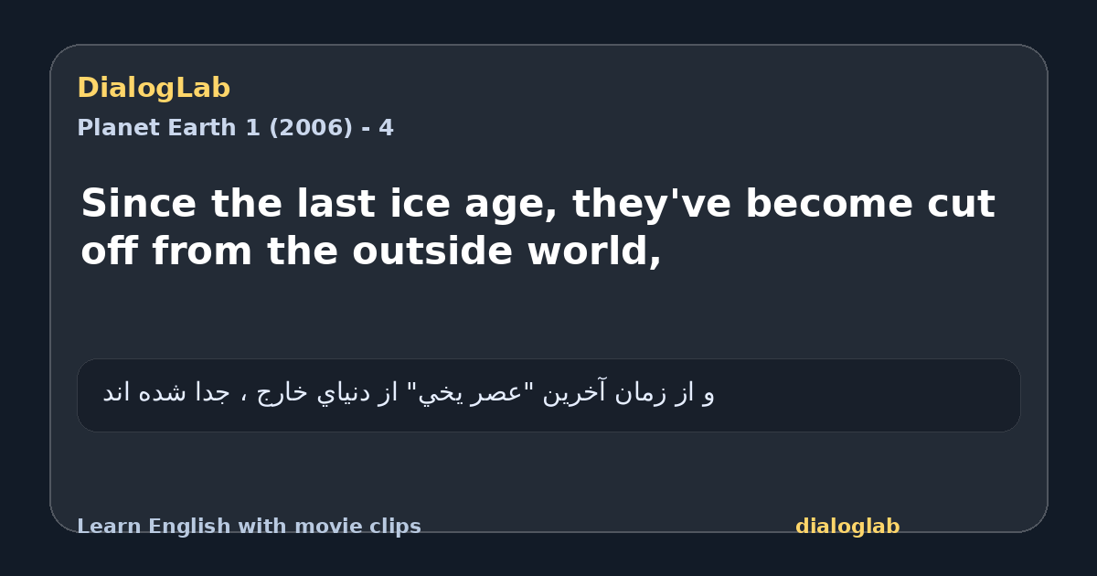Share card for Since the last ice age, they've become cut off from the outside world,