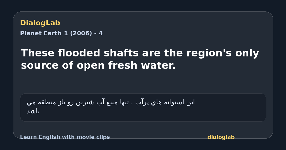 Share card for These flooded shafts are the region's only source of open fresh water.